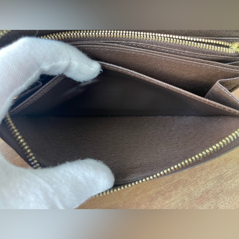 Authentic Louis Vuitton Damier Ebene Zip Around Long Wallet - Picture 11 of 14